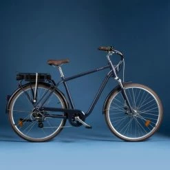 VELO DE VILLE ELECTRIQUE ELOPS 900 CADRE HAUT BLEU MARINE -magasin vélo velo de ville electrique elops 900 cadre haut bleu marine 13 600x600 1