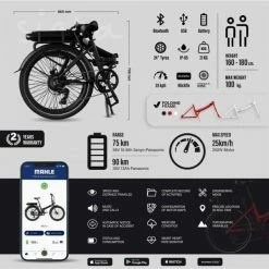 VÉLO DE VILLE PLIANT À ASSISTANCE ÉLECTRIQUE 24" - LEGEND SIENA 13AH BLANC -magasin vélo velo de ville pliant a assistance electrique 24 legend siena 13ah blanc 4 600x600 1